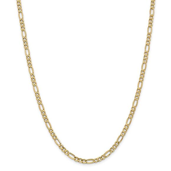 4.75mm, 14k Yellow Gold, Hollow Figaro Chain Necklace, 24 Inch